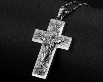 Ascending Jesus Cross, Ressurection, Christian Jewelry, Faith Accessory, Unique Design, Inspirational, Easter Jewelry