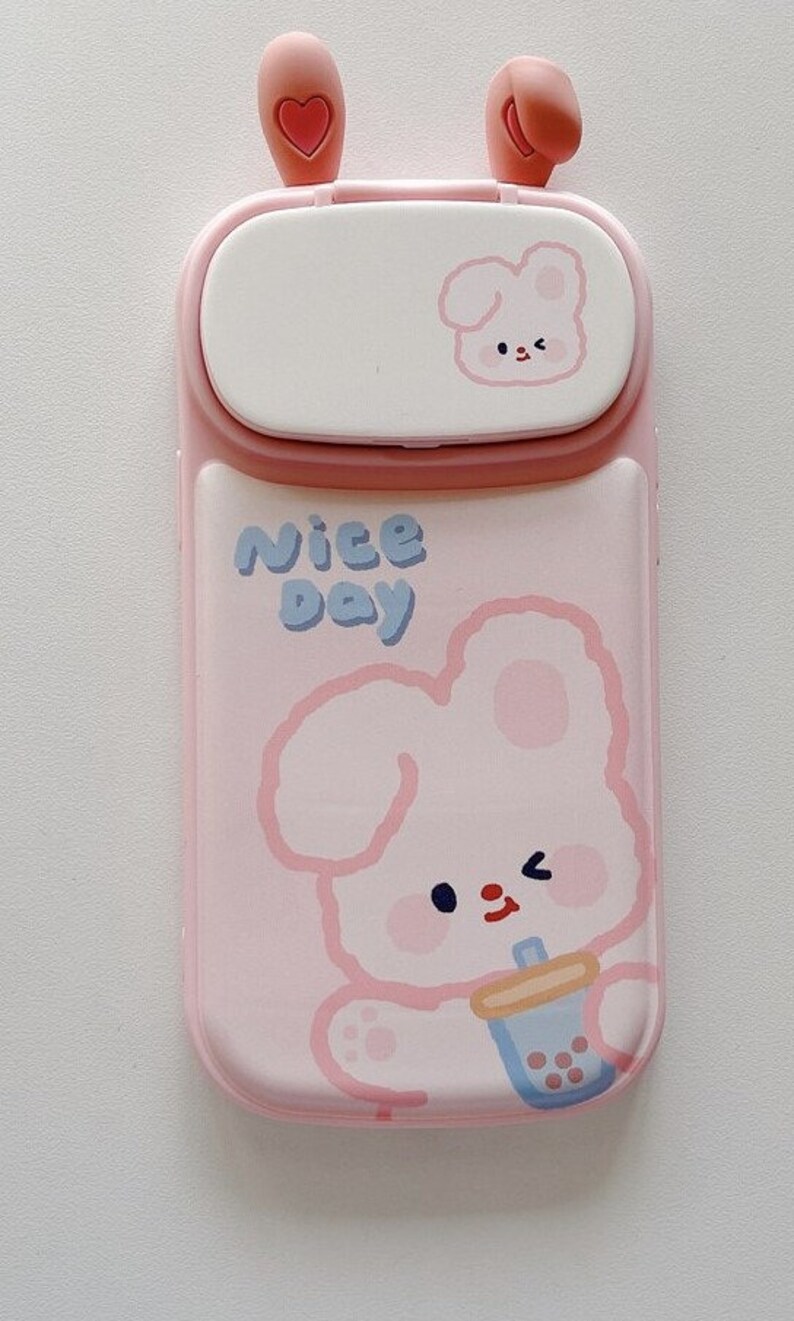 3D Cute Cartoon Bunny Bear Vanity Mirror Apple Case Soft Etsy