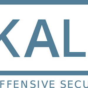 May include: A teal logo featuring the word "KALI" in a bold, sans-serif font, framed by a rectangular border. Beneath, the text "BY OFFENSIVE SECURITY" is presented in a smaller font.