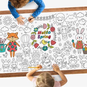 Spring Easter Giant Coloring Poster for Kids Coloring Activity Coloring Banner for Coloring Kids | Large Activity Sheet