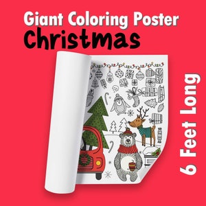 Giant Christmas Coloring Poster: Kids Holiday Activity Banner
