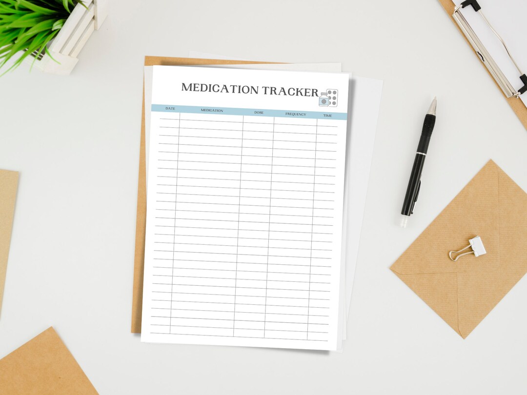 Printable Medication Journal Planner Medication Health Tracker Simple Medication Worksheet ...