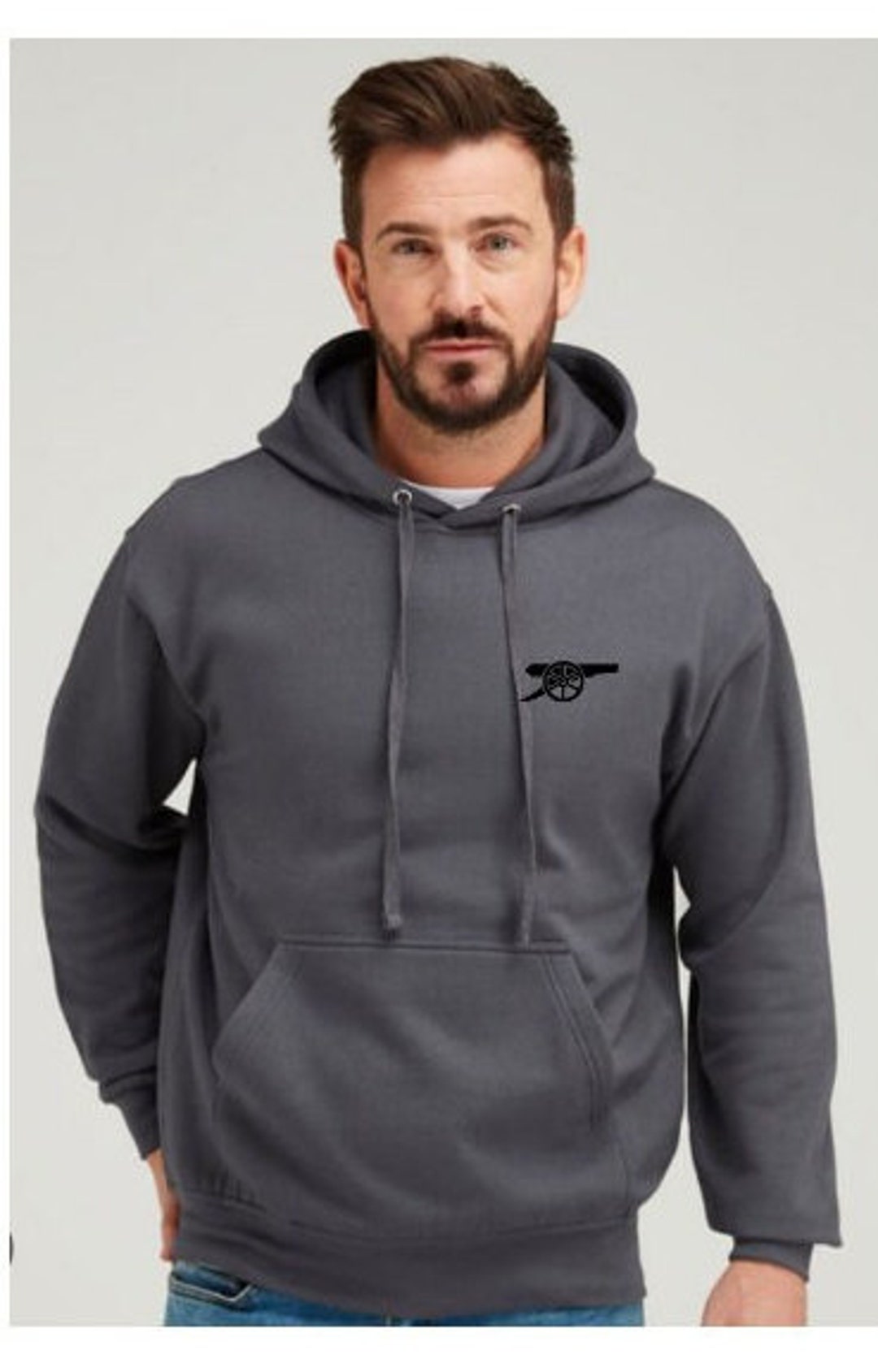 Arsenal/gooners Black on Charcoal Hoodie Etsy UK