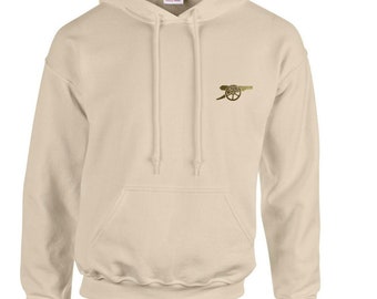 Gold Cannon on Beige Football Hoodie