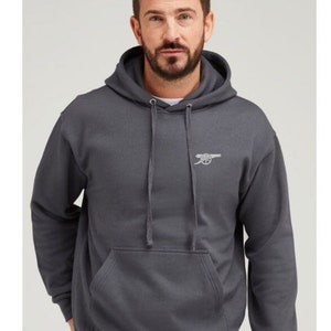 Silver Cannon on Charcoal Football Hoodie