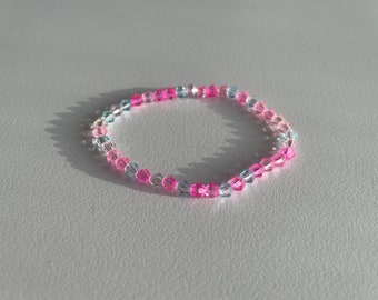 Bracelet pink and blue beads handmade - Sorriso