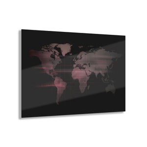 Carte du monde stylisée | Art mural acrylique