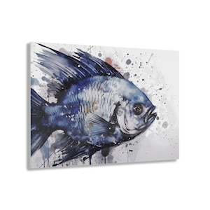 Blue Fish Abstraction | Acrylic Wall Art