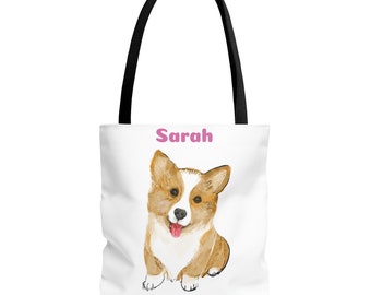 Custom Corgi Tote Bag Personalized Corgi Mom Gift Corgi Accessories Corgi Christmas Gift Mom Corgi Gift