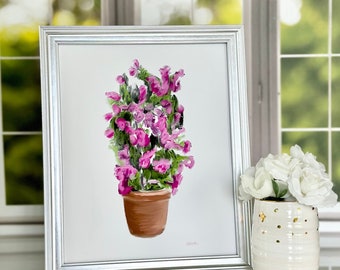 Unframed Still Life Painting Print Bougainvillea Oil Painting Potted Plant Painting Original Art Still Life Painting