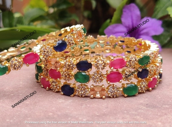 Buy Cz Diamond Bangles, Minimalist Gold Plated Bracelet Jewelry American  Diamond Gold Polish Bangle Bracelet Indian Designs Crystal Bangles Online  in India - Etsy