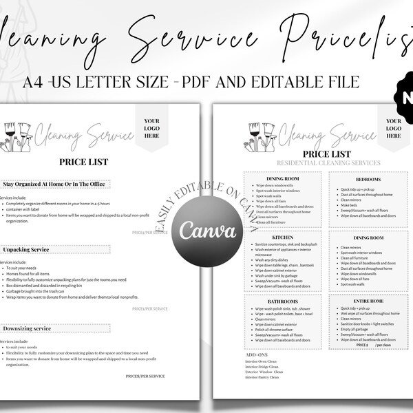 Cleaning Lady Contract Etsy