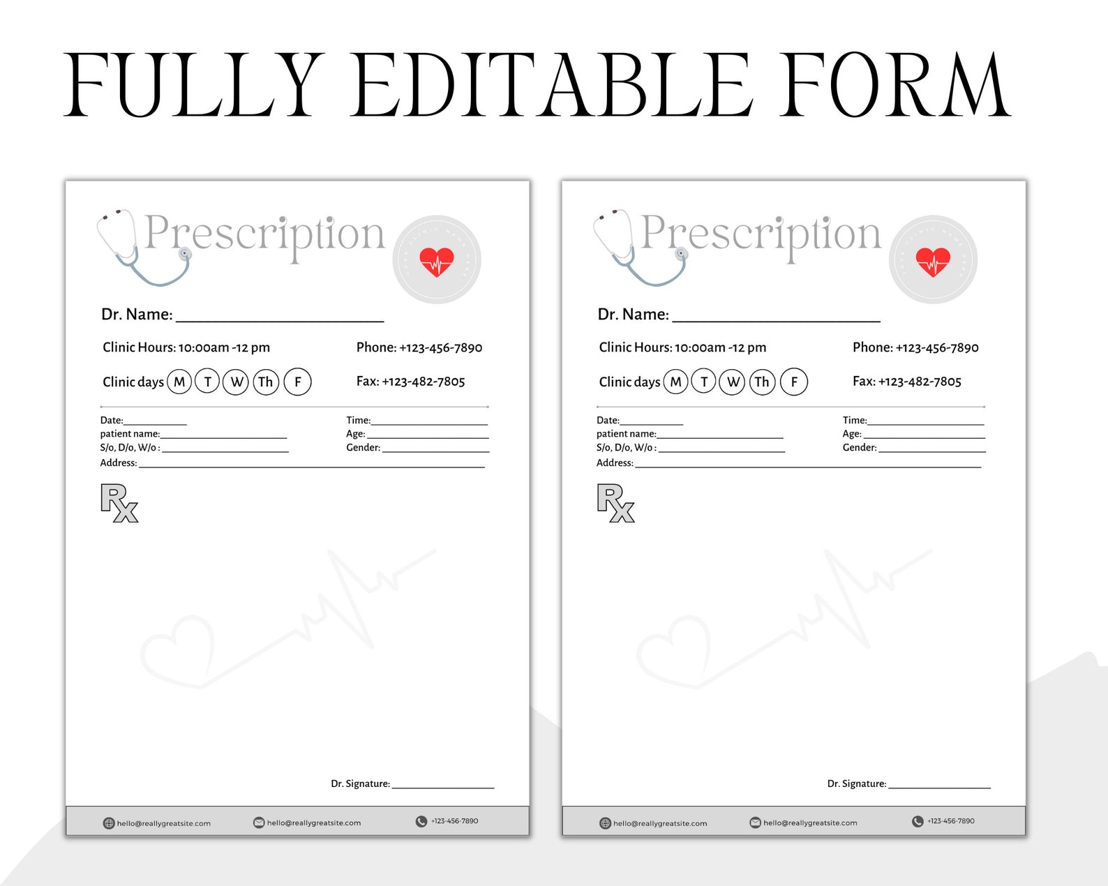 Editable Prescription Pad Template, Medical Prescription, Prescription ...
