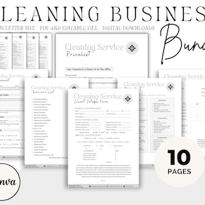 Editable Cleaning Service Business Forms, Cleaning Agreement, Cleaning Checklist, Cleaning Pricelist, Cleaning Invoice, Cleaning Intake PDF