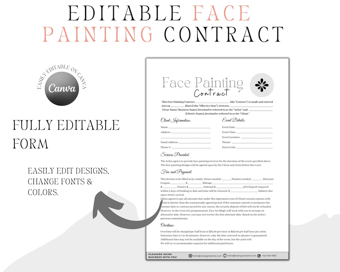Face Painting Contract, Easy Face Paint, Painting Artist, Face Painting