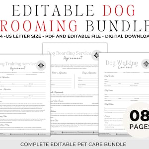Pet Care Business Forms, Dog Boarding, Dog Walking Contract, Pet Sitting Service Forms Bundle, Dog Service Bundle