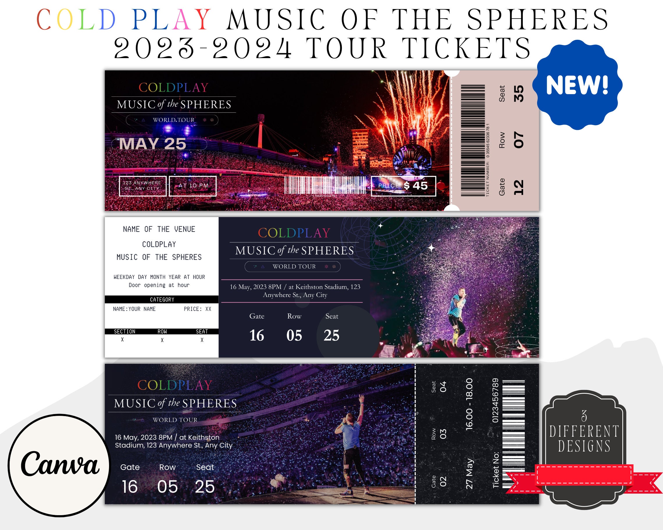 Coldplay Concert Ticket Template Surprise Music of the Spheres