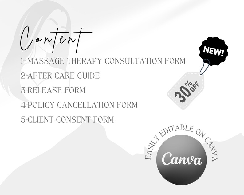 Massage Therapy Form, Massage Template, Massage Therapist, Massage