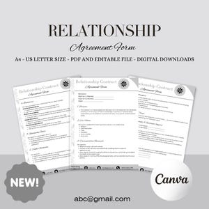 Relationship Agreement Editable Couple Contract Relationship Goals Planner Template for Boundaries Expectations Communication And Lifestyle