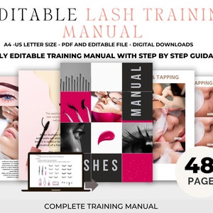 Editable Lash Training Manual, Eyelash Extension Training Manual, Classic Volume Lash Training, Hybrid Lash Manual, Lash Consent Manual
