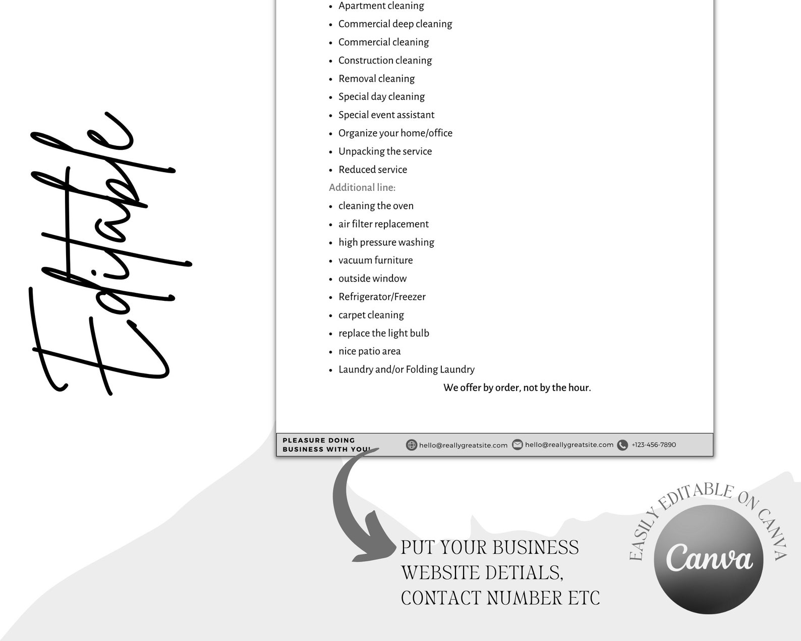 Editable Cleaning Service Business Forms Cleaning Agreement Etsy