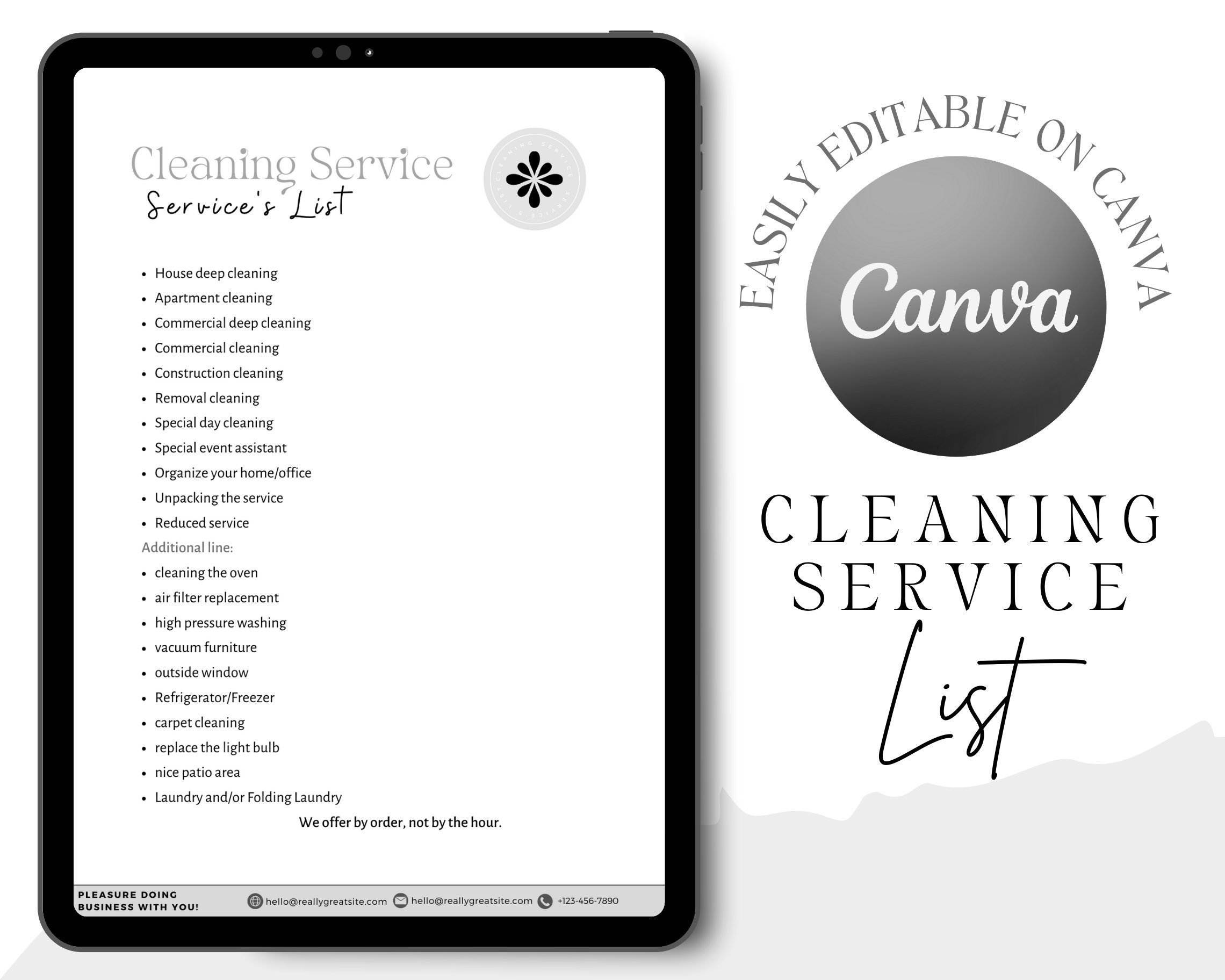 Editable Cleaning Contract Checklist, Cleaning Business Forms, Cleaning