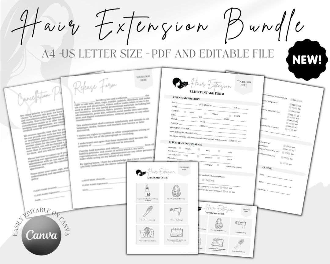 Hair Extension Forms Hair Extensions Contract Hair Etsy