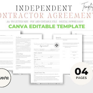 Independent Contractor Agreement Template |Attorney-Written Editable Instant Download| Contract Template Service Agreement Business Contract