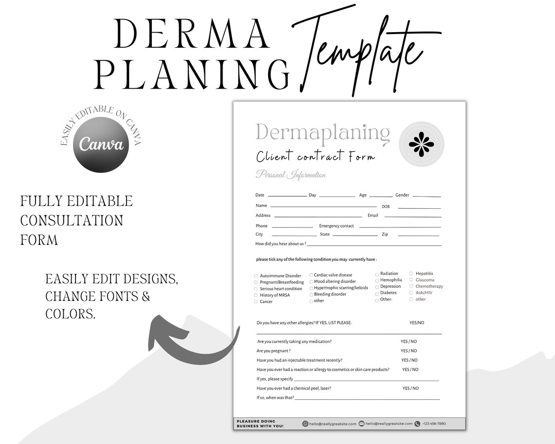 Professional Dermaplaning Form, Dermaplaning Consent, Dermaplaning ...
