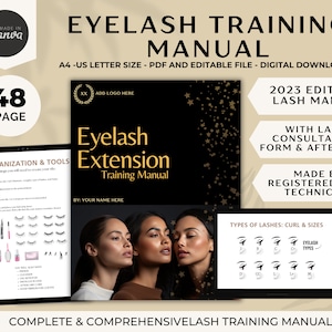 2023 Lash Training Manual, Eyelash Extension Training Manual, Classic Volume Lash Training, Hybrid Lash Manual, Lash Consent Manual CANVA