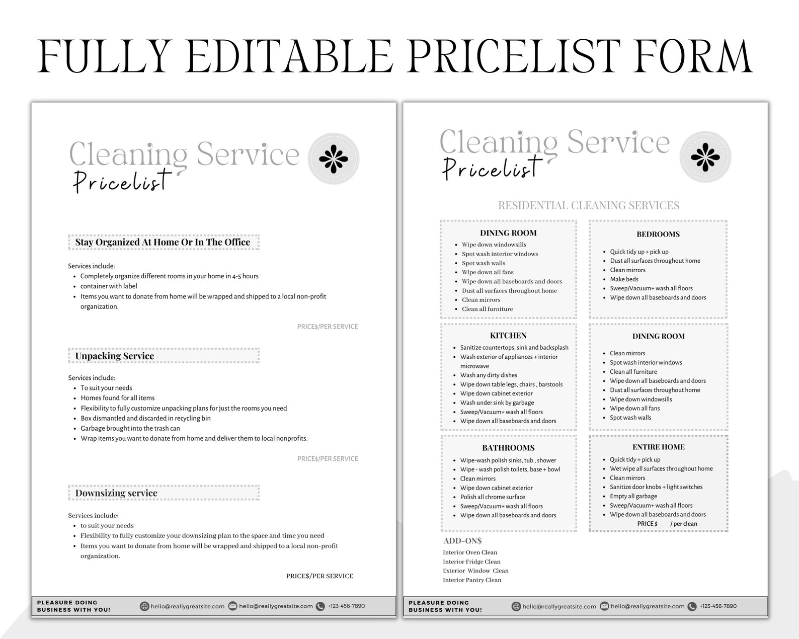 Editable Cleaning Service Business Forms Cleaning Agreement Etsy