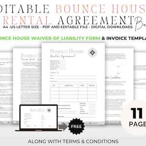 Editable Bounce House Rental Agreement, Bounce House Waiver Of Liability Form, Rental Contract Agreement Templates, Bounce House Rental