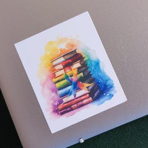 Set of 2 Reading Themed Stickers | Book Sticker | Waterproof Sticker | Durable Sticker | Vinyl Sticker |  Book Lover Gift | Book Accessory