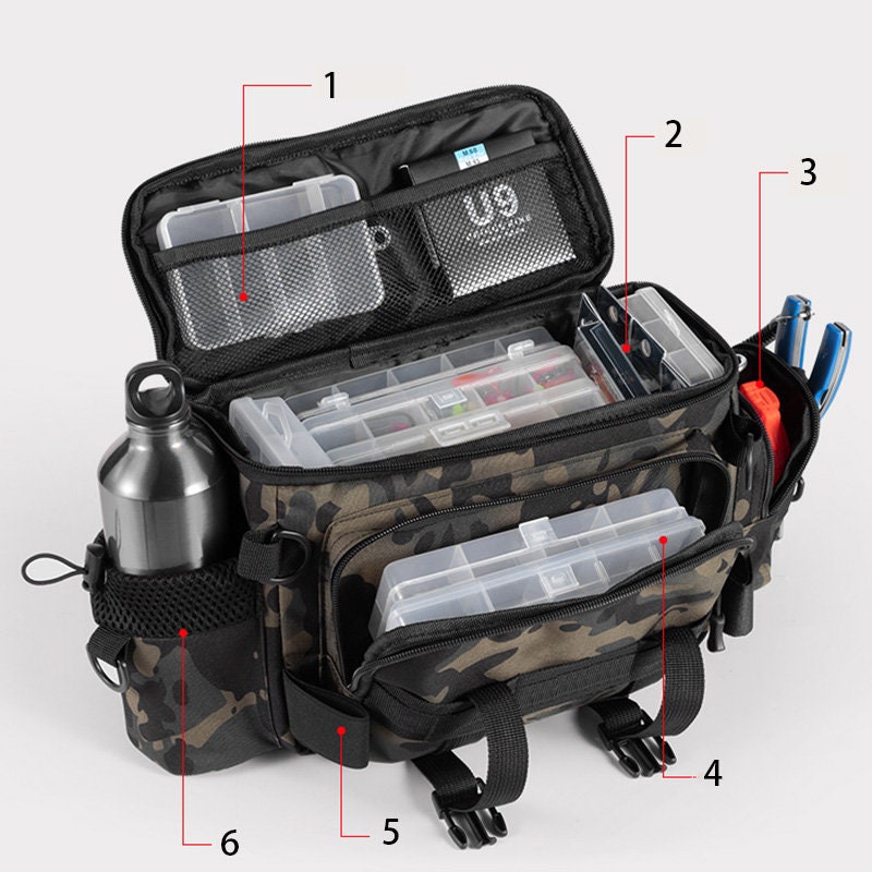 Men's Gift Waterproof Fishing Bag, Cross Body Sling Fishing Backpack With Rod  Holder, Camo Tactical Travel Fishing Bag 