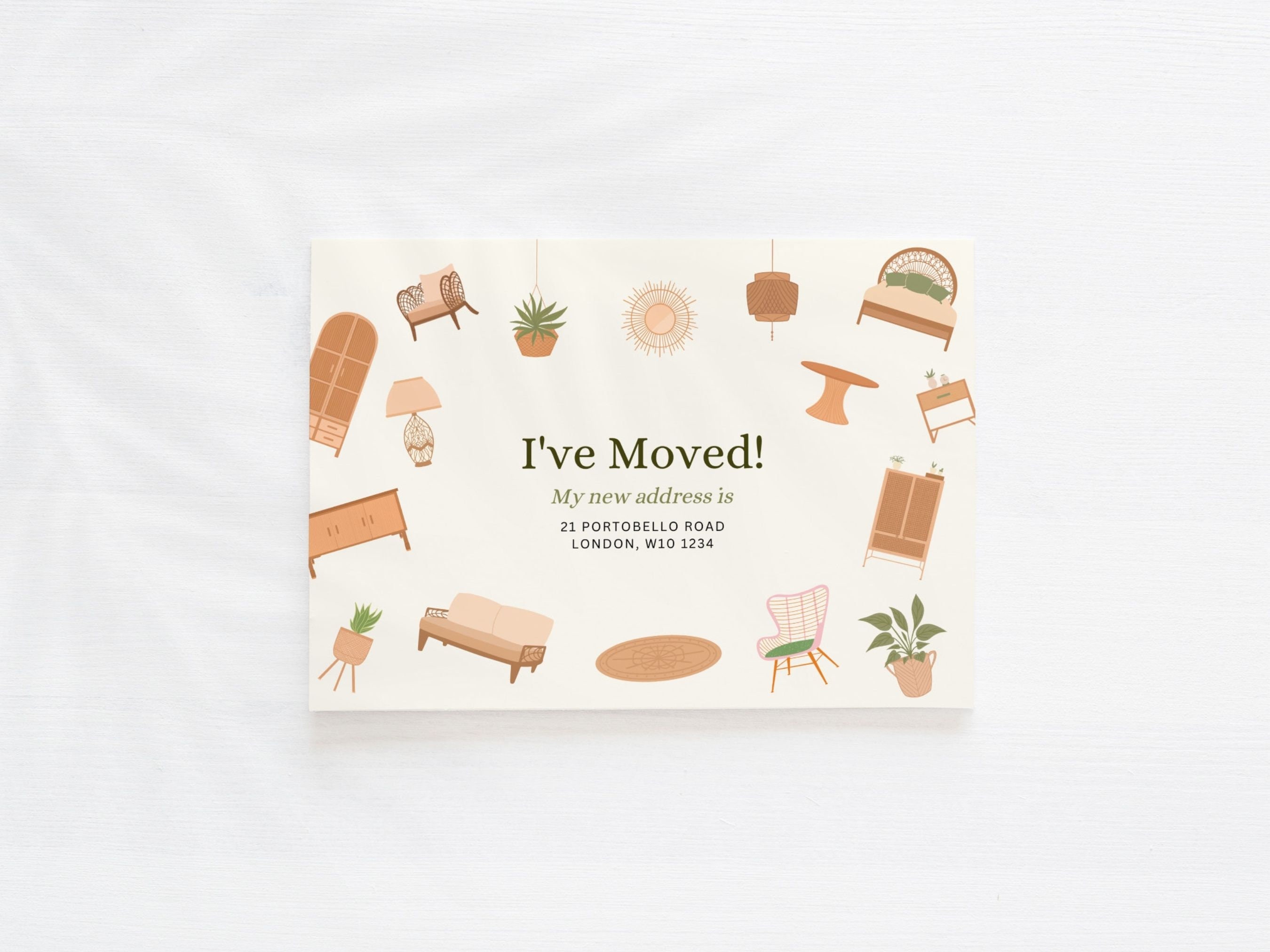 New Address Cards We've Moved Announcement Card Canva Digital Template New Address Change of ...