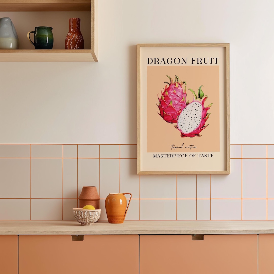 Dragon Fruit Print Vintage Kitchen Poster Trendy Home Decor - Etsy