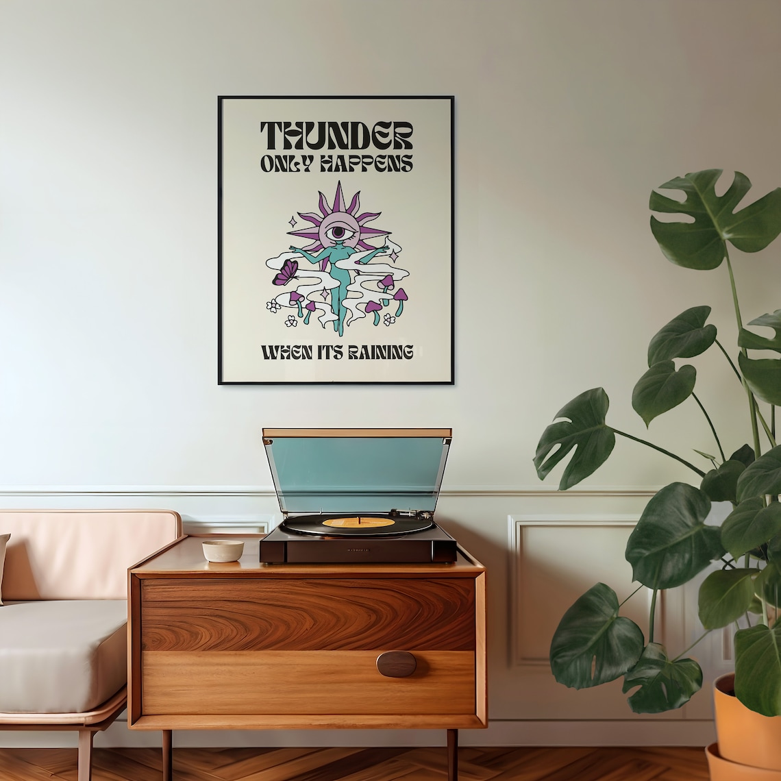 Thunder Only Happens When Its Raining Psychedelic Printable Wall Art