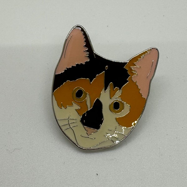 Cute Cat Enamel Pin - Calico Cat Pin - FIP Warrior Charity