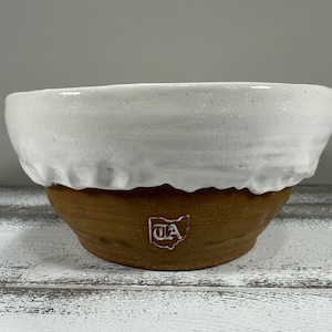 Large Ceramic Bowl || Handmade || Stoneware || Rustic || Wheel Thrown Pottery || Serving Bowl || Fruit Bowl || Display Bowl || White Glaze