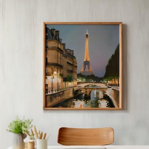 Eiffel Tower Print: Romantic Paris Cityscape, Night Skyline (Digital Download)