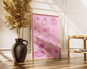 Trendy Pink Perfume Print, Girl Wall Art (Digital Download)