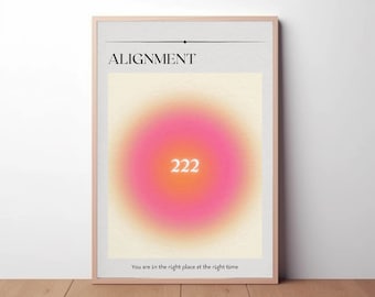 Angel Number 222 Aura Print: Spiritual Affirmation Poster (Digital Download)
