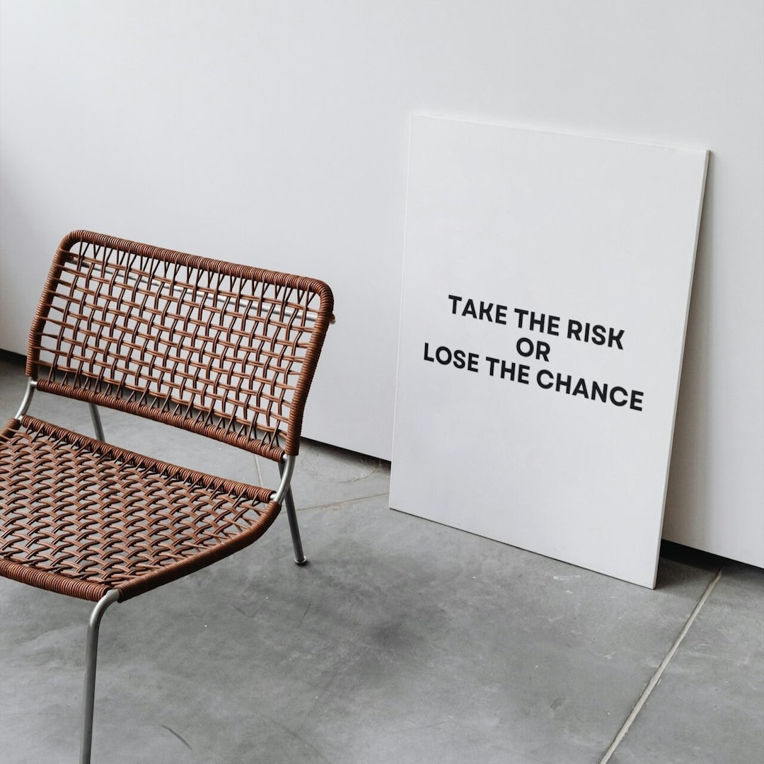 Take the Risk Typography Print: Minimalist Wall Art (digital Download ...