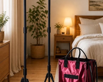 Hulken® Perchero grande o mediano compatible con bolsos tipo Tote: organizador portátil de disfraces y ropa para viajes y eventos.