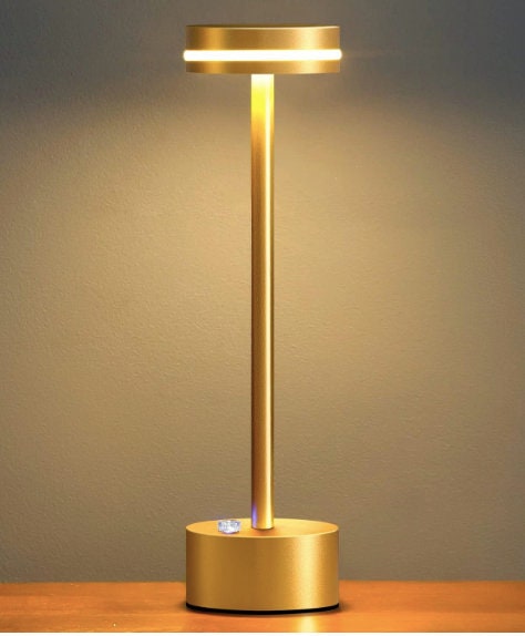 Bella Ivory Nickel Small Cordless Lamp - Made in the USA