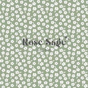 Motif floral transparent vert sauge blanc, fichier sans couture floral printanier petit format, petit motif floral bohème sans couture, motif floral fille printemps été