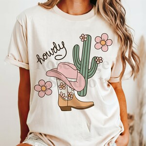 Arquivo PNG Cowgirl Howdy, Girl Western PNG para camisa