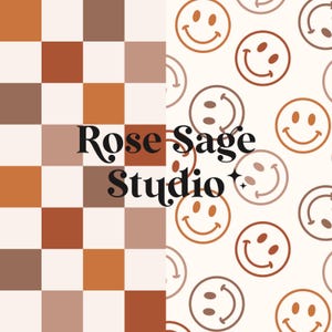 Fall Neutral Smile Face Seamless Pattern Bundle, Boho Smiley Face Checkerboard Seamless File, Neutral Checkered Digital Pattern
