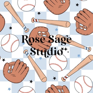 Baseball Seamless Pattern, Boy Baseball Seamless File, Spring Baseball Sport Seamless Pattern