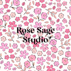 Fichier sans couture florale de la Saint-Valentin, modèle sans couture floral délicat rose printanier, modèle sans couture de petite fleur fille